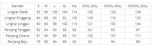 Sizechart 'Mumtaaz'