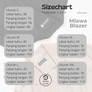 Blazer Mlawa Sizechart