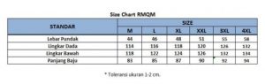 Sizechart Rompi Shalat Pria RMQM