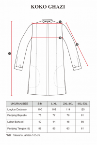 sizechart baju koko Rocella Ghazi