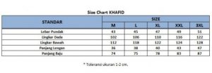 sizechart baju koko kurta kaos pria khafid