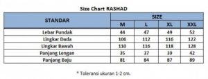 sizechart baju koko kurta pria rashad