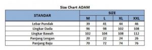 sizechart baju koko pria adam