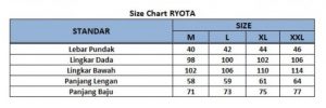 sizechart baju koko pria ryota