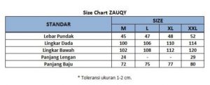 sizechart baju koko pria zauqy